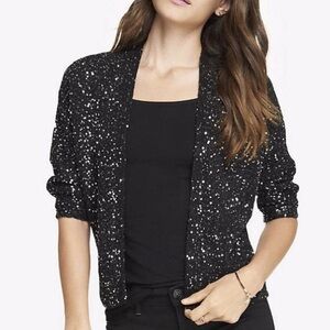 Express Black and White Speckled Cardigan